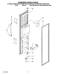 07 - Freezer Door Parts parts for Kitchenaid Refrigerator KSCS23FTBL02 from AppliancePartsPros.com