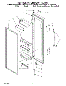06 - Refrigerator Door Parts parts for Kitchenaid Refrigerator KSCS23FSSS03 from AppliancePartsPros.com