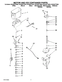 05 - Motor And Ice Container Parts parts for Kitchenaid Refrigerator KSCS25FTWH02 from AppliancePartsPros.com