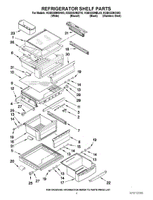 03 - Refrigerator Shelf Parts parts for Kitchenaid Refrigerator KSBS25INSS03 from AppliancePartsPros.com