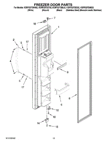 08 - Freezer Door Parts parts for Kitchenaid Refrigerator KSRP22FSSS02 from AppliancePartsPros.com