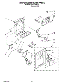 08 - Dispenser Front Parts parts for Kitchenaid Refrigerator KSRD22FTST02 from AppliancePartsPros.com