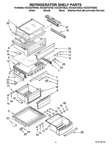 03 - Refrigerator Shelf Parts parts for Kitchenaid Refrigerator KSCS25FSBL02 from AppliancePartsPros.com