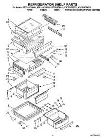 03 - Refrigerator Shelf Parts parts for Kitchenaid Refrigerator KSCS25FSWH03 from AppliancePartsPros.com