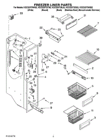 04 - Freezer Liner Parts parts for Kitchenaid Refrigerator KSCS25FSMS02 from AppliancePartsPros.com