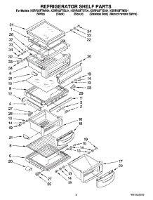 03 - Refrigerator Shelf Parts parts for Kitchenaid Refrigerator KSRP25FTBT01 from AppliancePartsPros.com
