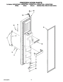 07 - Freezer Door Parts parts for Kitchenaid Refrigerator KSRP25FTMS01 from AppliancePartsPros.com