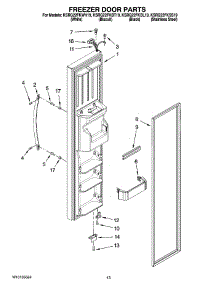 08 - Freezer Door Parts parts for Kitchenaid Refrigerator KSRG22FKBL19 from AppliancePartsPros.com