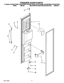 07 - Freezer Door Parts parts for Kitchenaid Refrigerator KSCS25FTWH00 from AppliancePartsPros.com