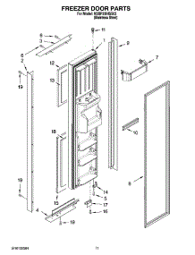 07 - Freezer Door Parts parts for Kitchenaid Refrigerator KSBP25INSS03 from AppliancePartsPros.com