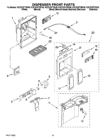 08 - Dispenser Front Parts parts for Kitchenaid Refrigerator KSCS25FTBL00 from AppliancePartsPros.com