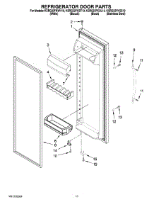 07 - Refrigerator Door Parts parts for Kitchenaid Refrigerator KSRG22FKBT19 from AppliancePartsPros.com