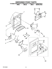 09 - Dispenser Front Parts parts for Kitchenaid Refrigerator KSRG22FKBT19 from AppliancePartsPros.com
