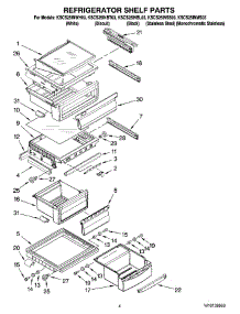 03 - Refrigerator Shelf Parts parts for Kitchenaid Refrigerator KSCS25INBT03 from AppliancePartsPros.com