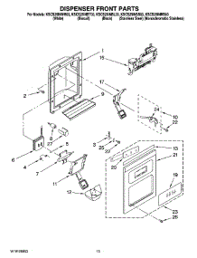 08 - Dispenser Front Parts parts for Kitchenaid Refrigerator KSCS25INBT03 from AppliancePartsPros.com