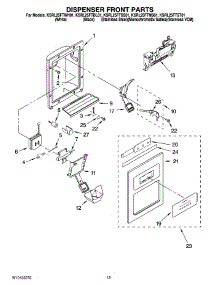 08 - Dispenser Front Parts parts for Kitchenaid Refrigerator KSRL25FTMS01 from AppliancePartsPros.com