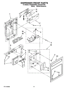 12 - Dispenser Front Parts parts for Kitchenaid Refrigerator KSSO42QTB00 from AppliancePartsPros.com