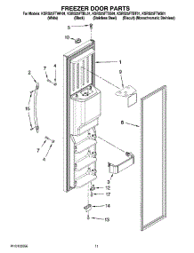 07 - Freezer Door Parts parts for Kitchenaid Refrigerator KSRS25FTMS01 from AppliancePartsPros.com