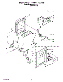 08 - Dispenser Front Parts parts for Kitchenaid Refrigerator KSRD22FTST01 from AppliancePartsPros.com