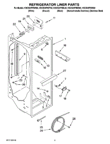 02 - Refrigerator Liner Parts parts for Kitchenaid Refrigerator KSCS23FSBT02 from AppliancePartsPros.com
