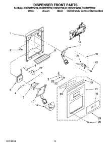 08 - Dispenser Front Parts parts for Kitchenaid Refrigerator KSCS23FSWH02 from AppliancePartsPros.com