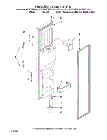07 - Freezer Door Parts parts for Kitchenaid Refrigerator KSCS23FTBT01 from AppliancePartsPros.com
