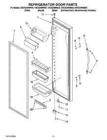 06 - Refrigerator Door Parts parts for Kitchenaid Refrigerator KSCS23INBT03 from AppliancePartsPros.com