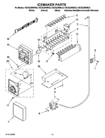 12 - Icemaker Parts, Optional Parts (Not Included) parts for Kitchenaid Refrigerator KSCS23INBT03 from AppliancePartsPros.com