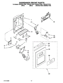 08 - Dispenser Front Parts parts for Kitchenaid Refrigerator KSRX25FTBL01 from AppliancePartsPros.com