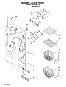 04 - Freezer Liner Parts parts for Kitchenaid Refrigerator KSRG25FKST19 from AppliancePartsPros.com