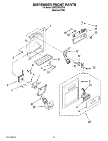 08 - Dispenser Front Parts parts for Kitchenaid Refrigerator KSRG25FKST19 from AppliancePartsPros.com