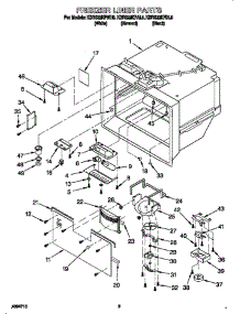 Freezer Liner parts for Kitchenaid Refrigerator KBRS22KFAL00 from AppliancePartsPros.com