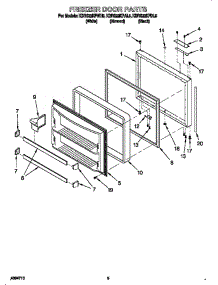 Freezer Door parts for Kitchenaid Refrigerator KBRS22KFAL00 from AppliancePartsPros.com
