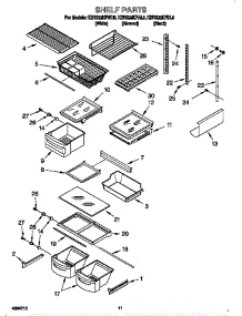 Shelf parts for Kitchenaid Refrigerator KBRS22KFBL00 from AppliancePartsPros.com
