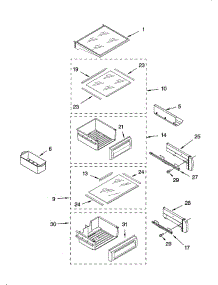 Refrigerator Shelf parts for Kitchenaid Refrigerator KSSS48FMX03 from AppliancePartsPros.com