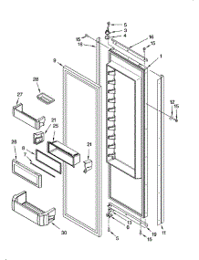 Refrigerator Door parts for Kitchenaid Refrigerator KSSS48FMX03 from AppliancePartsPros.com