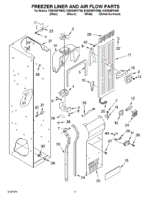 08 - Freezer Liner And Air Flow parts for Kitchenaid Refrigerator KSSS36FKW00 from AppliancePartsPros.com