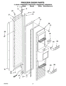 11 - Freezer Door Parts parts for Kitchenaid Refrigerator KSSS42QKT02 from AppliancePartsPros.com