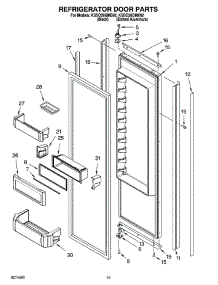 10 - Refrigerator Door Parts parts for Kitchenaid Refrigerator KSSO36QMX02 from AppliancePartsPros.com