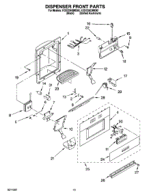 12 - Dispenser And Front Parts parts for Kitchenaid Refrigerator KSSO36QMX02 from AppliancePartsPros.com