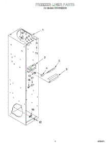 03 - Freezer Liner parts for Kitchenaid Refrigerator KSSS36MHX00 from AppliancePartsPros.com