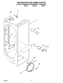 02 - Refrigerator Liner parts for Kitchenaid Refrigerator KSFS25FKWH01 from AppliancePartsPros.com