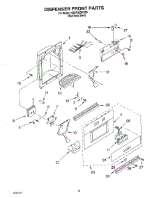 12 - Dispenser Front parts for Kitchenaid Refrigerator KSSP36QKS00 from AppliancePartsPros.com