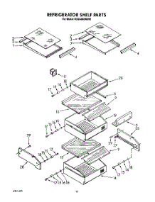 07 - Refrigerator Shelf parts for Kitchenaid Refrigerator KSSS48DAW00 from AppliancePartsPros.com