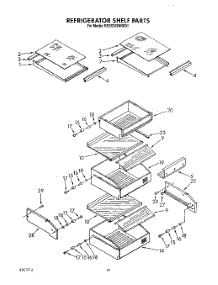 08 - Refrigerator Shelf parts for Kitchenaid Refrigerator KSSS36DWW01 from AppliancePartsPros.com