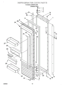 10 - Refrigerator Door parts for Kitchenaid Refrigerator KSSS42FJX00 from AppliancePartsPros.com