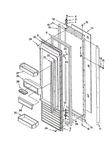 Refrigerator Door parts for Kitchenaid Refrigerator KSSS36QJS00 from AppliancePartsPros.com