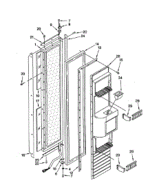 Freezer Door parts for Kitchenaid Refrigerator KSSS36QJS00 from AppliancePartsPros.com
