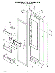 10 - Refrigerator Door Parts parts for Kitchenaid Refrigerator KSSP48QMS00 from AppliancePartsPros.com