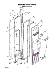 08 - Freezer Door parts for Kitchenaid Refrigerator KSSS48DBX00 from AppliancePartsPros.com
